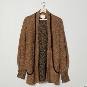 Vtg 80s Cocoa Oversized Open Cardigan L